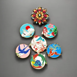 Chinese Style Metal Fashion Designer Cartoon Brooch Pins Alloy Lapel Badges Buckle for Children