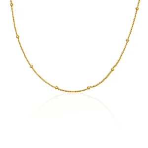 Chris April Fashion 18k Gold Plated 925 Sterling Silver Nice Quality Bead Choker Collar Necklaces