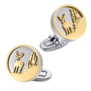 Christmas Deer Stainless Elegant Cufflinks Custom Mens Suit Shirt Fashion Accessory Wedding Tuxedo Trendy Jewelry Gift
