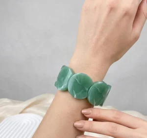 Chunky Acrylic Resin Lucite Semi-Circular Elastic Bracelet Simple Fashionable Acrylic Bracelet