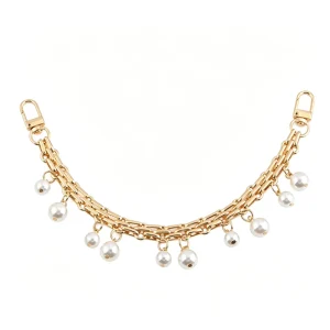Chunky Bag Charms Chain Pearl Pendant Keychain for Handbags Bag Extender Chain