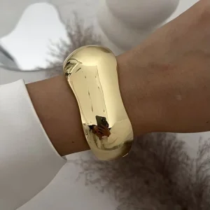 Chunky Gold Bracelets Dainty Cuff Stackable Bangles Trendy Bracelet Stack Fashion Jewelry Gifts