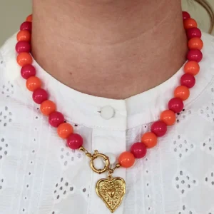 Chunky Resin Beaded Necklace Stainless Steel Charms Beaded Choker DIY Necklace for Women Jewelry Accessories