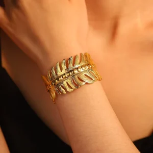Chunky Stainless Steel Big Wide Cuff Bangle Bracelet Women’s Fashion Bracelet