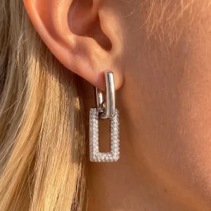 Classic 18K Gold Rhinestone Stainless Steel Fashion Earrings Light Luxury High End Feel Non Fading Electroplated Women’s Gifts