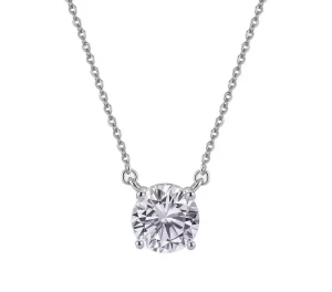Classic 18K Solid Gold IGI Certified Lab Grown Round Brilliant Cut Diamond White 0.60 1ct Unisex Minimalist Necklace