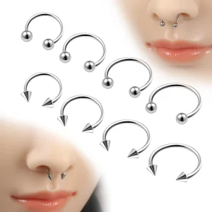 Classic 316 Stainless Steel Hypoallergenic 18K Gold Plated Unisex Body Jewelry Horseshoe Nose Ring