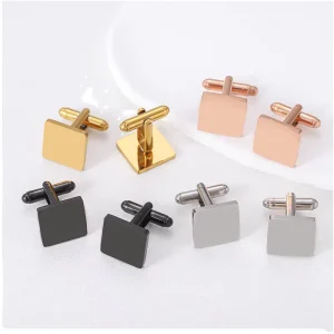 Classic Business Gift Wedding Party Stylish Fashion Unique Luxury Custom Initial UV Printed Stainless Steel Men Metal Cufflink