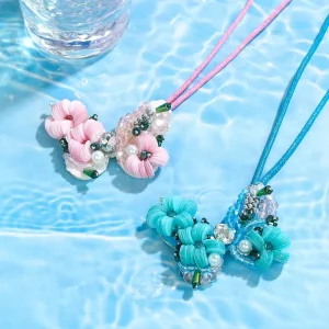 Classic Butterfly Bead Pendant Bag Charm Set with Sequins DIY Fashion Accessory Kit Includes Pendant and Storage Pouch