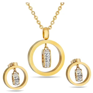 Classic Design 18K Gold Plated 316L Stainless Steel V Letter Heart Pendant Necklace Fashion Jewelry for Wedding or Gift