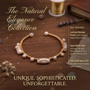 Classic Elegant Pearl Bracelet Round Freshwater Beaded Gold Plated Chain Timeless Wedding Gift Pearl Bracelet