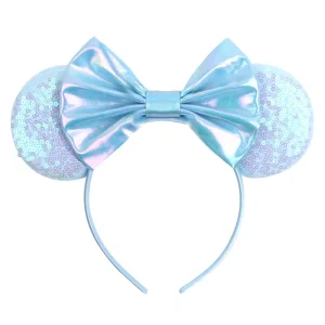 Classic Festival Princess Style Hair Accessories Sweet for Parties Events Cute Mouse Ears Sequin Bow Headband for Women & Girls