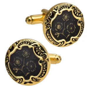 Classic Flower Elegant Cufflinks Custom Mens Suit Shirt Fashion Accessory Wedding Tuxedo Trendy Jewelry Gift Set