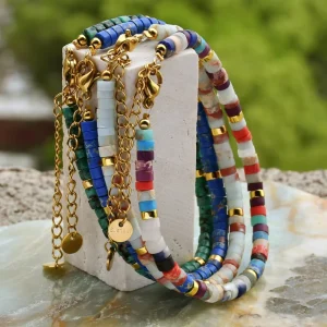Classic Gold Color Stainless Steel Crystal Chain and Link Bracelet Handmade