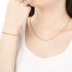 Classic Gold Rope Chain Bracelet for Women & Men Stainless Steel Twisted Link Bracelet Vintage Style Fashion Jewelry