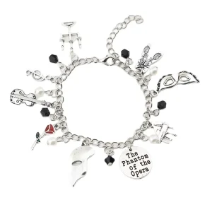 Classic Phantom of the Opera Dance Guitar Charm Bracelet Fashionable Accessory
