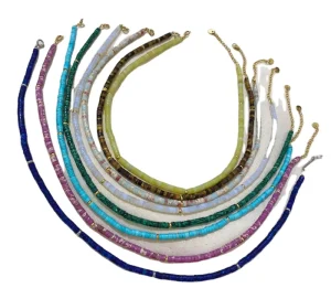 Classic Style Beautiful Gemstone Beaded Necklace with Stainless Steel Beads Fashion Stone Necklace Gold Plated