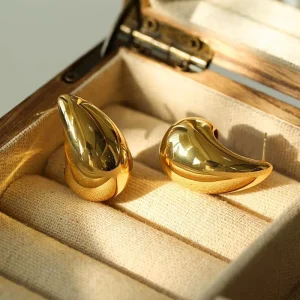 Classic Style Glossy Shaped Water Drop Design Silver Gold Plated Earrings for Women Fashion Party Gift Drop Earrings OEM