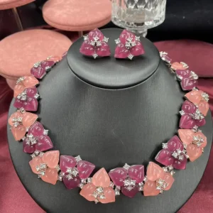 Classic Women Girls Fashion Elegant Lady Vintage Bracelet Ring Crystal Jewelry Necklace Earrings Ear Clip