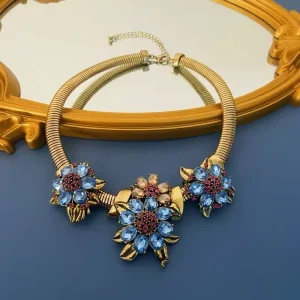 Classic Women Girls Fashion Elegant Lady Vintage Bracelet Ring Crystal Jewelry Necklace Earrings Ear Clip