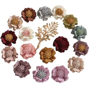 Classical Mini Fabric Artificial Craft Flowers 3cm Synthetic Leather Fashionable Four Seasons Unisex Decoration Hair Accessories