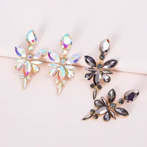 Claw Setting Diamond Butterfly Dangle Earrings Rhinestone Crystal Butterfly Stud Earrings Jewelry