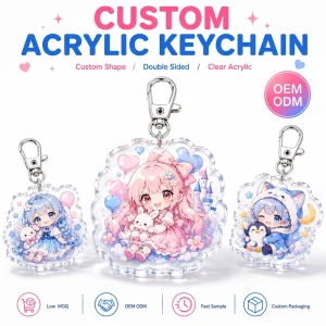 Clear Acrylic Charms Custom Keychain UV Print Trial Order Supply