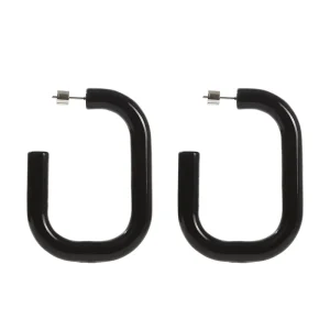 Clear Resin Hoop Stud Dangle Earrings with Solid Back