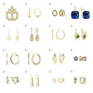 Clearance Gold Plated Copper Earrings Fashion Jewelry Bulk Lot Promotion Women Gift Stud Hoop Dangle