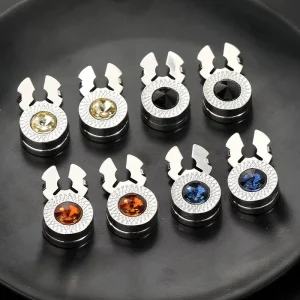 Clip Rhinestone Button for Shirt Decorative Cover Cufflinks Button Flower Clip Button LSCB175