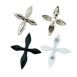 Clothing Metal Accessories Fashion Jewelry Designer Brooches Pin Chrome Cross Custom Metal Tag Logo Pin Badges for Clothing