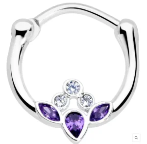 Cluster Septum Nose Piercing Trendy Design 16G Nose Ring Clicker Fashion Body Jewelry for Women Men