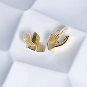 Color Block Design Mosquito Coil Ear Clip Clip on Earring 18k Gold Plated Without Pierced Stud Clip on Earrings for Women