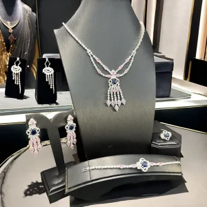 Color Jewelry Set Anniversary Necklace and Earring Jewelry Set
