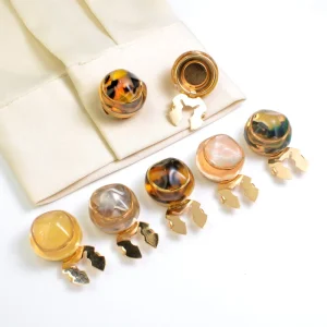 Colored Amber Pearl Clip Button for Shirt Decorative Cover Cufflinks Button Flower Clip Button LSCB035