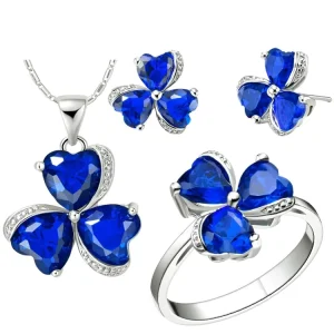 Colored Rhinestone Crystal Fashion Jewelry Set Made in China