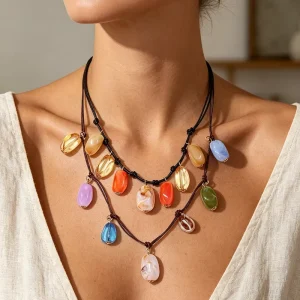 Colored Tassel Waist Chain with Resin Bead Pendant for Women