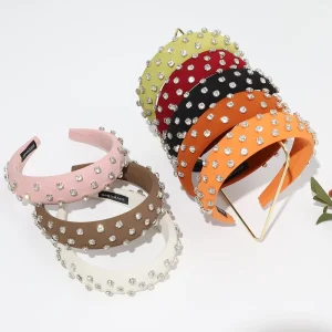 Colorful Baroque Ball Party Sponge Diamond Headband Christmas Hair Accessories for Women