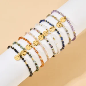Colorful Beaded Fashion Jewelry Stone Beads Bracelet for Unisex Anniversary