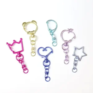 Colorful Cartoon Keychains Metal Hardware Jewelry Clasps Keychains For Bag Charms Bulk Supply