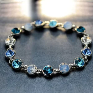 Colorful Crystal & Rhinestone Alloy Bracelet Korean Style Women’s Jewelry with Yiwu Origin for Gift Model LS-0130