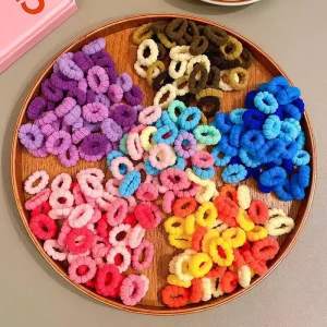 Colorful Elastic Hair Rings for Little Girls Soft Hair Accessories for Daily Wear and Playtime Sweet Vintage Party Style