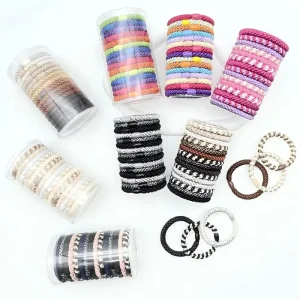 Colorful Elastic Rubber Hair Ties Twist Braided Hair Band Ponytail Holders for Girls Fashion Simple Hair Rope