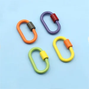 Colorful Enamel Carabiner Oval Screw Lock Clasp Metal Spring Hook DIY Jewelry Handbag Accessories