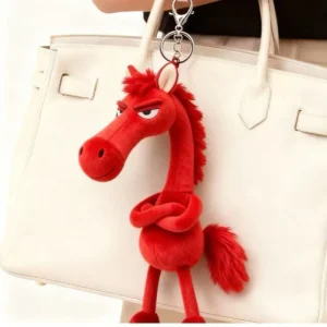 Colorful Horse Year Mascot Plush Keychains Soft Eco Friendly Cotton Children’s Toys