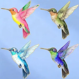 Colorful Hummingbird Enamel Zinc Alloy Badge Cute Bird Decor Brooch for Student Backpack Pencil