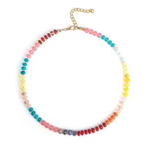 Colorful Natural Stone Beads Necklaces for Women Bohemia Gemstone Beaded Choker Summer Beach Trendy Jewelry