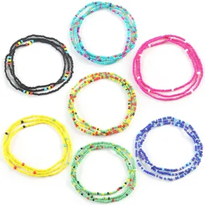 Colorful Plastic Waist Beads Body Chain Fashion Belts Waist Chain Jewelry for Women and Girls