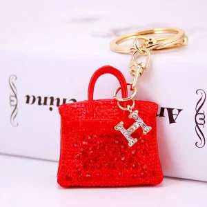 Colorful Rhinestone Handbag Pendant Keychain for Women Gifts