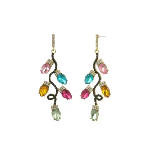 Colorful Rhinestones Light Bulb Earrings for Women Xmax Earring Gifts for Women Jewelry